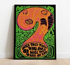 Psychedelic Propaganda Poster Against Anti Drugs Acid LSD Vintage Wall Art picture
