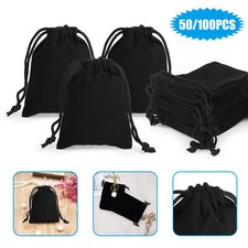 50/100Pcs Velvet Gift Bags Drawstring Jewelry Pouches Candy Wedding Party Favors picture
