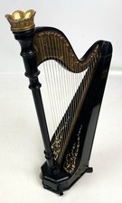 Vintage Novelty Collectible Black Franklin 8 Transistor Harp Radio Lf-180 WORKS picture