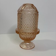 Vintage Rare Viking Glass  Peachy Pink Fairy Lamp picture