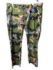 Loudmouth Pants Mens 38x32 Golf Chino Birds Of Paradise Retro Sexy Ladies Stretc picture