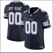 Men's Dallas Cowboys Navy Custom Game Stitched picture
