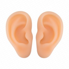 2PCS Realistic Silicone Ear Models – Soft Left & Right Fake Ears for Piercing... picture