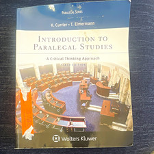 Wolters Kluwer Introduction to Paralegal Studies 6th Ed Currier 2017 PB picture