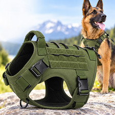 Tactical Dog Harness No Pull Service Vest Handle Adjustable Hook Loop Panel picture