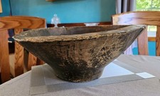 Primitive Large Wooden Hand Carved  Dough Bowl Farmhouse Antique picture