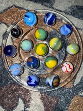 Vintage 1930s Great Depression Marble Lot of 16 - Akro Agate Corkscrews, Peltier picture