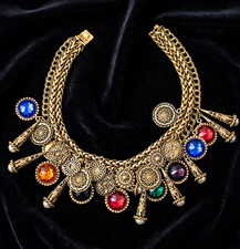 Rare  1970s Butler & Wilson Multicolor Crystal Statement Bib Necklace Signed picture