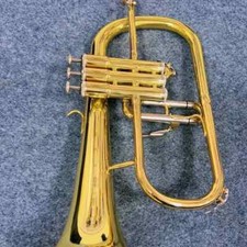 YFH-8315G Flugelhorn B-Flat Brass Trumpet Gold-Plated Flugelhorn with Case picture
