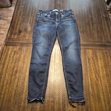 7 Seven for All Mankind B(air) the Skinny Ankle Blue Jeans Size 28 Raw Hem G312 picture