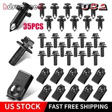35Pcs M6 Engine Cover Bolts U-nut Clips Silver For Honda Undertray Guard NEW picture