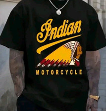 Vintage Indian Motorcycle (T17) Crew Neck Men's Black T-Shirt. picture