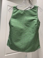 J.Crew Shell top in gingham double cotton poplin, color lime, size 10, New picture