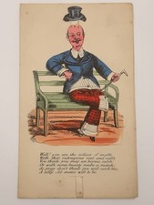 RARE 1800's MECHANCAL Hand-Colored MOCK Vinegar Valentine picture