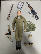 Vintage 1964 Hasbro GI Joe Action Soldier Figure Uniform Boots Weapons Gear Lot picture