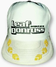 Vtg 80s LEAF DONRUSS 3 Stripe Trucker Hat    Snapback Cap   Made in USA   RARE picture