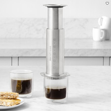 AeroPress Stainless Steel Coffee Press - Color Stainless Steel/Black picture
