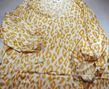 Belle by Kim Gravel women's yellow animal print blouse size 3xl picture