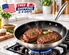 12 Inch Non Stick Steak Frying Pan Aluminum Alloy Stainless Steel Skillet picture