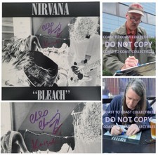 Krist Novoselic signed Nirvana Bleach 12x12 album photo COA proof Chad Channing. picture