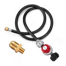 FreeSHIP 4FT 0-30 PSI HP Propane Regulator Hose Gas Grill Regulator & PSI Gauge picture