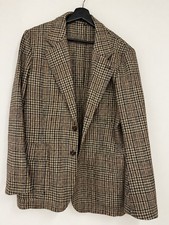 NWOT Drake's Brown Prince of Wales Check Wool Tweed Blazer 42 US 52 EU Italy picture