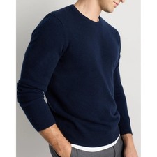 Quince Mens M NWT Mongolian Cashmere Crewneck Sweater True Navy Blue Quiet Lux picture