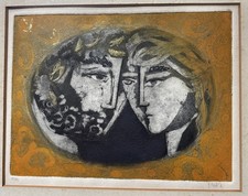 Vicente Gandia Spain Mexican 1935-2009 Colored Etching King David & Bathsheba 50 picture