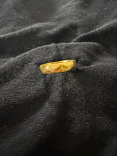 Vintage 14K Gold Wave Band Ring 5mm British Birmingham Hallmarks picture