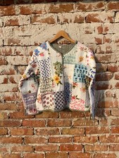 White Quilted Cotton Patchwork Jacket Handmade Cotton Jacket Women's Clothing US picture