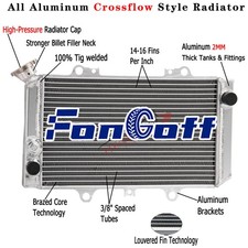 PRO Aluminum Radiator Fit 2002-2008 2003 2004 2005 Yamaha Grizzly 660 YFM660 picture