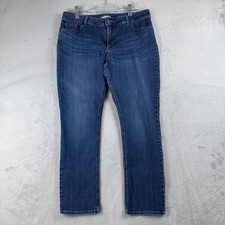 Riders By Lee  Jeans Size 14 Straight Leg Curvy Fit Mid-Rise Blue Medium Wash picture
