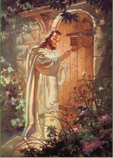 ORIGINAL Christian print picture reprint Jesus Christ knocking on door 8