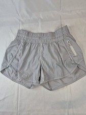 Lululemon Women's Tracker Running Shorts Light Gray Size 6 Lined Zip Pocket picture