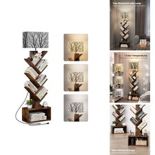 Evermagin 6 Tier Tree Bookshelf with Light Bookcase Branch Pattern Lamp TB-06 picture