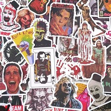 100 Pack Classic Slasher Movie Stickers Horror Goth Halloween Vinyl Decal Lot picture