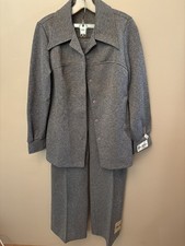 True Vtg First Edition Dallas 70s 2-piece Pantsuit Gray Sz 16 NEW Deadstock picture