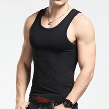 1 Packs Mens 100% Cotton Tank Top A-Shirt Wife Beater Undershirt Lot picture