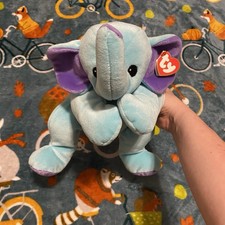 Vtg 1998 TY Squirt the Elephant Pillow Pal Blue/Purple Plush Stuffed Animal NWT picture