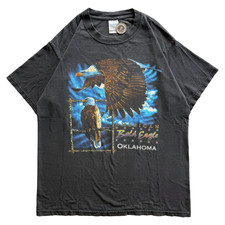 Vintage 1997 American Bald Eagle USA Fader Tee Size Large 90s Oklahoma Souvenir picture