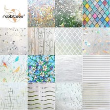 rabbitgoo Frosted Window Film Privacy Static Cling Stained Glass Film Decoration picture