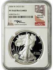 2004-W American Silver Eagle NGC PF70 UCAM Mercanti Signed picture
