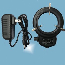 Adjustable 144 LED Bulbs Microscope Ring Light Illuminator Lamp US Plug #SH picture