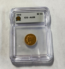 1915 $2.50 Indian Head Quarter Eagle Gold Coin ICG AU58 KM#62 Philly picture