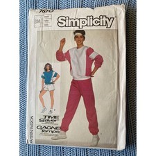 Simplicity sewing pattern  7670 80s separates sweat suit small picture