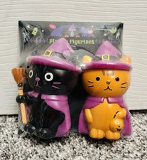 Target Bullseye’s Playground Halloween Black & Orange Cat Plastic Figurines picture