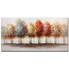 Tiancheng Art, 24x48 Inch Modern Abstract Oil Hand Paintings Tree Art 3D picture