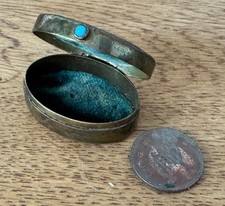 Antique Miniature Brass Hinged Jewellery Box - Perfect For Dolls House? picture