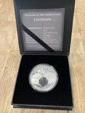 2021 Treasures of the US Louisiana, alligator skin NTV American Mint .999 Ag-COA picture