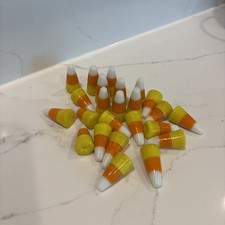 Lillian Vernon Glass Candy Corn 24 Piece Halloween Vntg Original Box See Desc picture